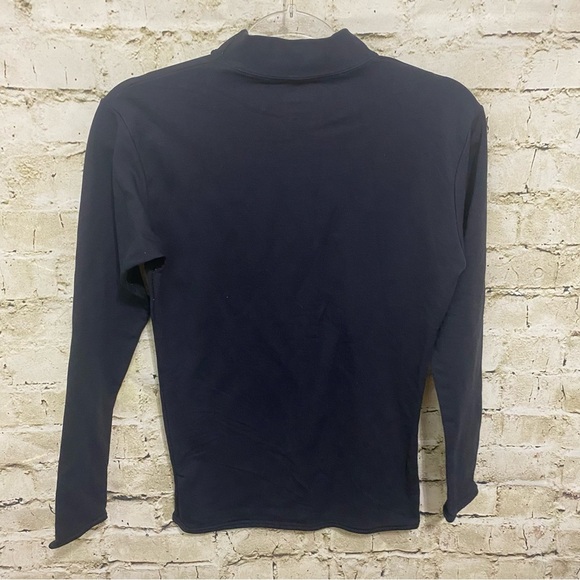 Cabelas Black Nylon Stretch Mock Neck Long Sleeve Top - Picture 3 of 5